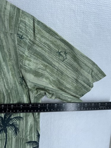 Hawaiian Togs Mens Shirt Palm Tree Sunset Size 2XL Green Lulua Beach - Picture 7 of 9
