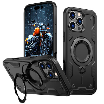 For iPhone 17 Pro Max 16 15 14 13 12 Shockproof Ring Stand Case Mag Safe Cover