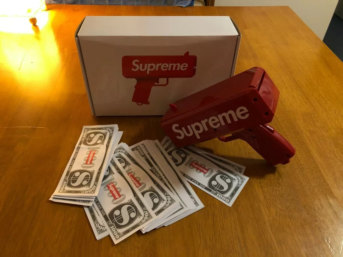 100 Authentic Supreme SS17 Cash Cannon Money Gun Red Box Logo