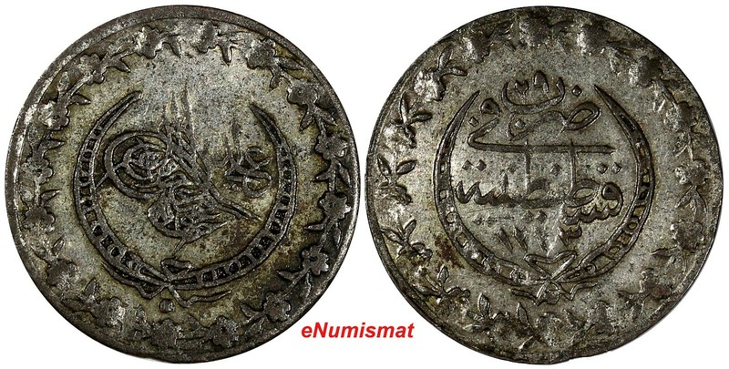 Turkey Mahmud II Silver AH1223 29 (1836) 20 Para ch.XF Toned KM# 596 (20 115)