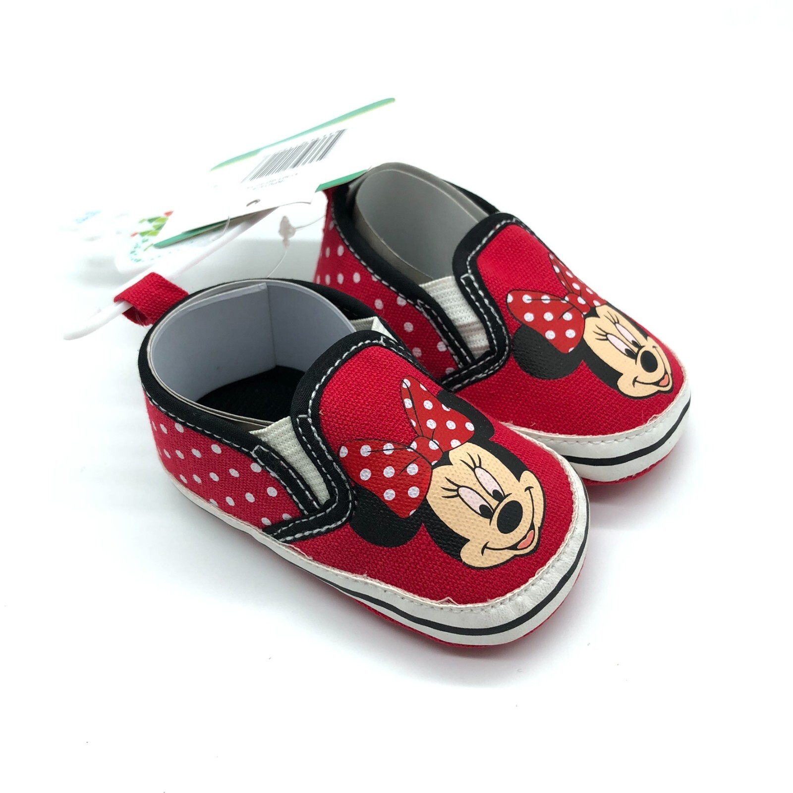 Disney Baby Girls Slip On Sneakers Soft Sole Minnie Mouse Red Canvas 3