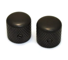 (2) Black Vintage Style Dome Knobs for 6mm Split Shaft MK-VDS-B