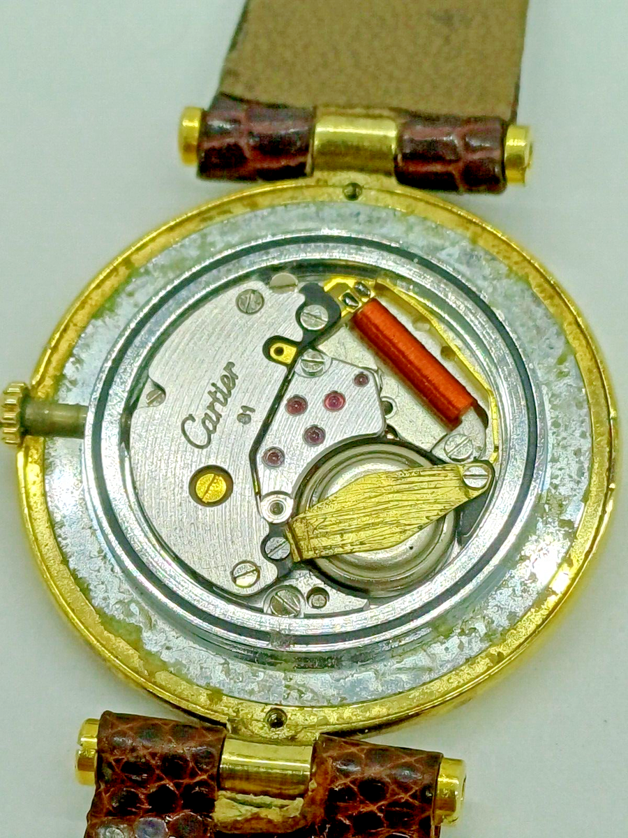 CARTIER VENDOME Vermeil 925 - 30mm - Rare Roman Black Dial CARTIER VENDOME Vermeil 925 - 30mm - Rare Roman Black Dial