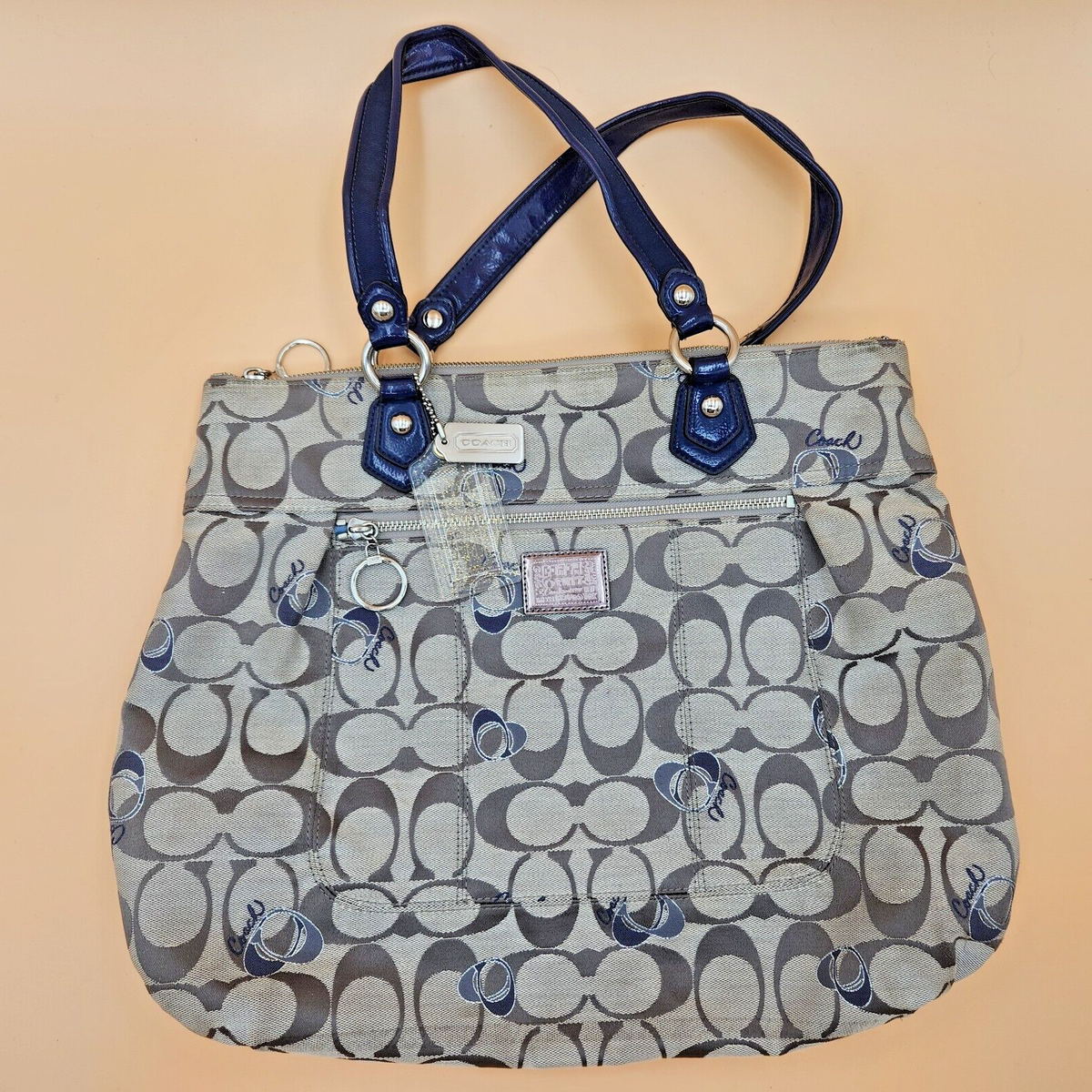 Coach Poppy Purse G1120-18711 Tan/ Blue good condition. | eBay