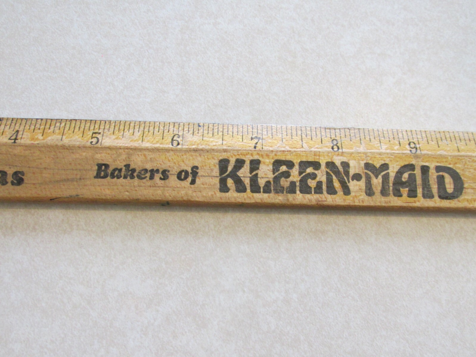 A Advertising Wood 12" Ruler Kleen Maid Bread Bakers Altstadt Langlas