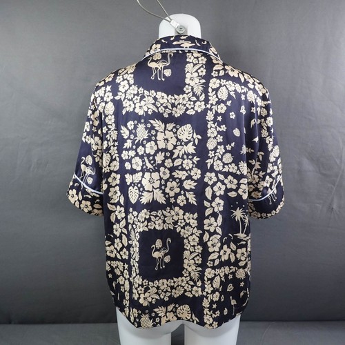 Scotch and Soda Maison Top XL Blue Floral Holiday Shirt Hawiian Aloha Vacation - Picture 5 of 14