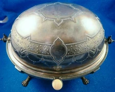 Mappin & Webb Silver Plate Roll Top Chased Chafing Dish w/Interior Liner -Estate