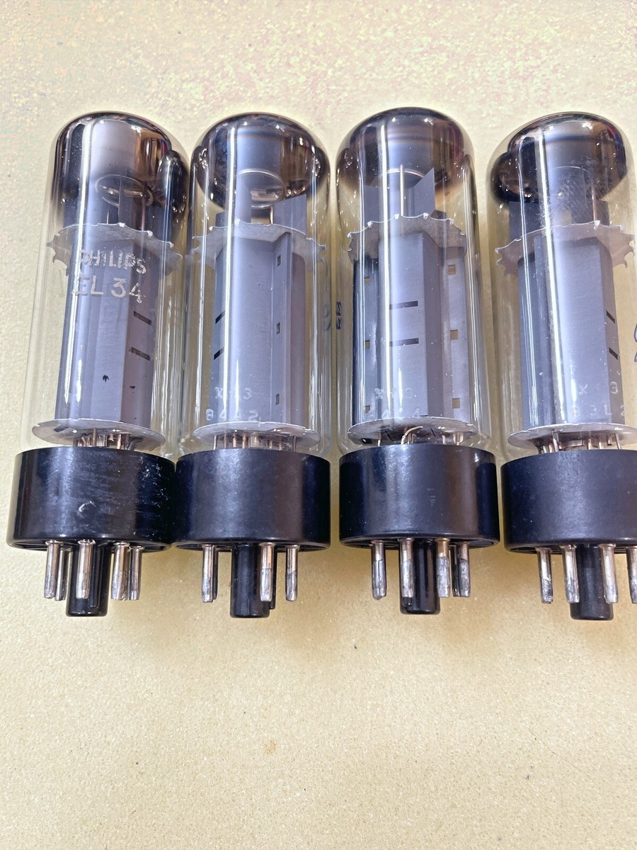 Mullard EL34 6CA7 xf3 Black Base O Getter Nos Testing Values