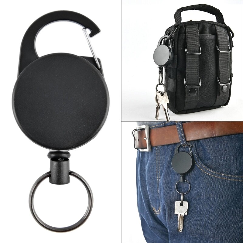 Heavy Duty Retractable Keychain Antitheft Keychain with Carabiner