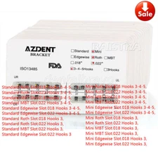 20pc/Set AZDENT Dental Orthodontic Bracket Braces Mini Standard Roth MBT 022 018