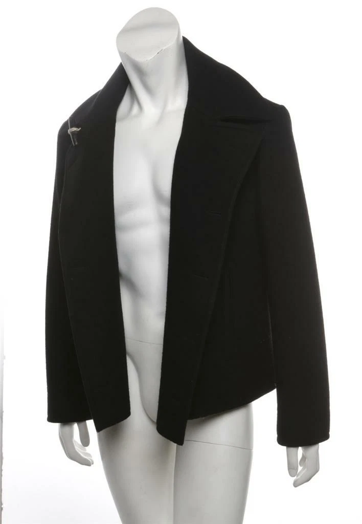 MAISON MARTIN MARGIELA Black Wool Double-Breasted Jacket Pea Coat 