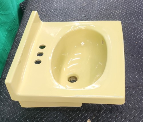 yellow bathroom sink ceramic original porcelain vanity cabinet - Picture 10 of 14