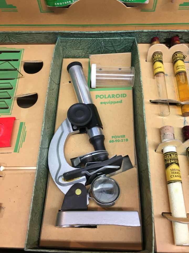 JUEGO MICROSCOPIO GILBERT VINTAGE 1938 Nº 8 experimentos científicos Foto 3 de 4