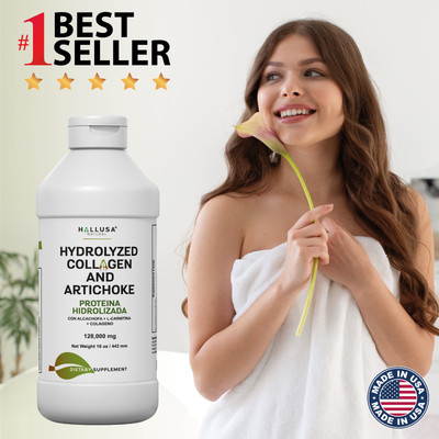LIQUID COLLAGEN ARTICHOKE & VIT C - Skin, Joint Health - Youthful Glow - 16 OZ