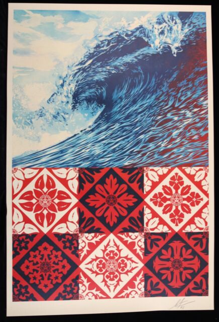 SHEPARD FAIREY WAVE OF DISTRESS SIGNED LITHOGRAPH OBEY GIANT-