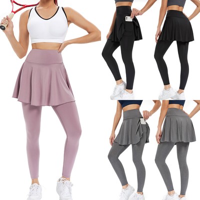 Golf Pleated Skirt Capris Yoga Pants | eBay