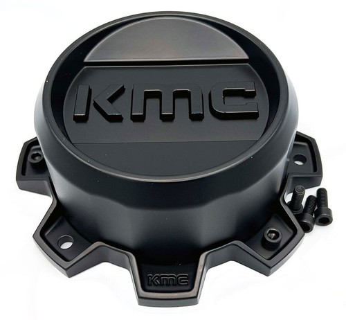 KMC T164H171-8-H77-S1 Black Center Hub Cap w/Black Logo 8x170 - Picture 2 of 6