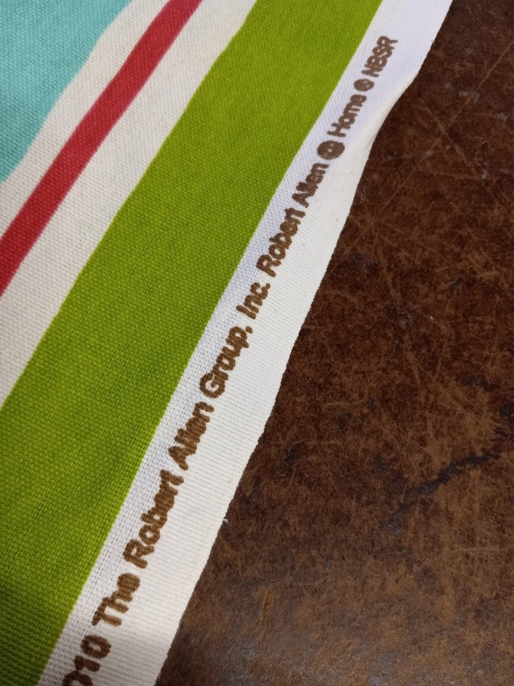 Robert Allen Stripe Scape Aqua/Fushia/Green/Brown/White Island Blossom Wavy - Image 3 of 4