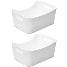 Storage Bins - Open Plastic Organizers and Storage Basket for Kitchen Pantry ...
