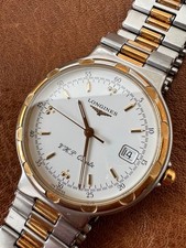 Longines Conquest Quartz Mens Watch Two Tone Vintage Gold Tone wrist 18cm