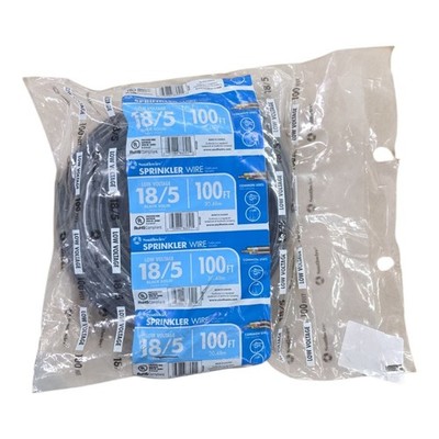 Southwire 100 ft. 18/5 Black Solid UL Burial Sprinkler System Wire