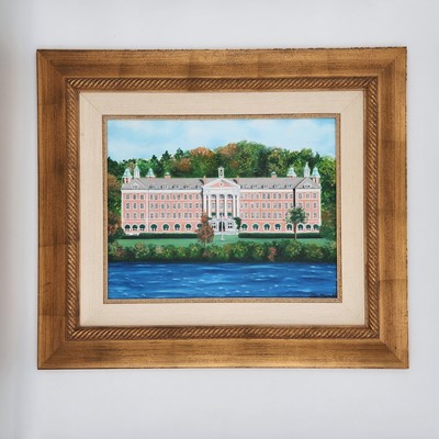 Culinary Institute of America CIA Roth Hall Painting Dina Fitzgerald Frame 36x21