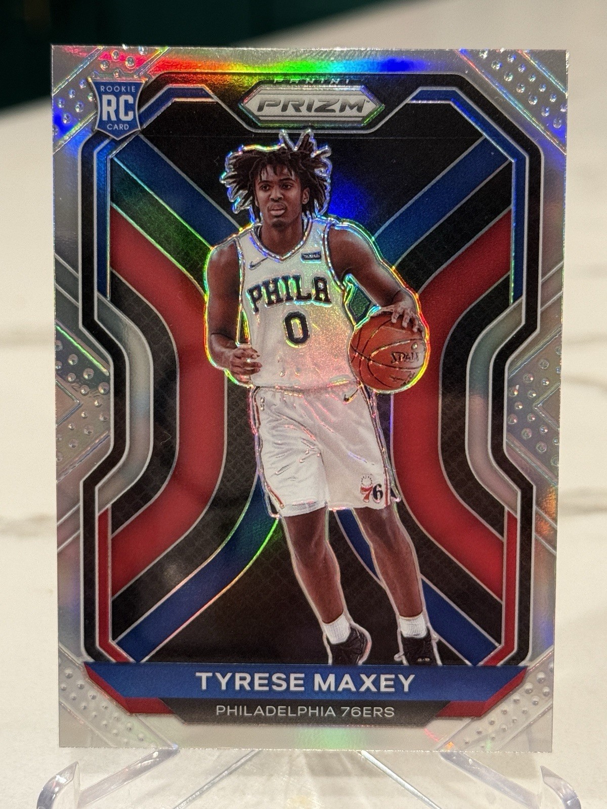 2020-21 Panini Prizm Tyrese Maxey #256 Silver Prizm (RC) Rookie. Breakout Season