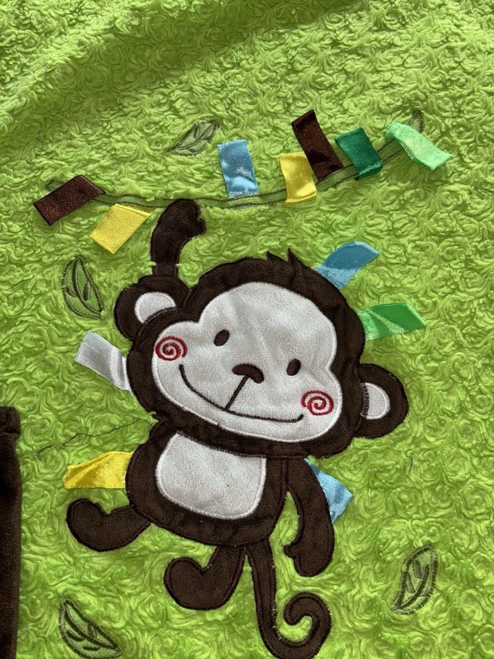 Mary Meyer Taggies Monkey Baby Lovey Green Brown Security Blanket NURSERY - Image 3 of 4