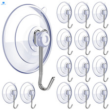 DSMY Suction Cup Hooks,15 PCS Clear for Glass Window Decor 15