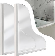 Shineligee 2 Pack Updated Shower Splash Guard, Large Splash Guards for Bathtub,