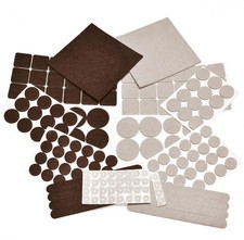 Two Colors - 166 PIECE Variety Size Furniture Felt Pads. Sliders. Self Adhesive