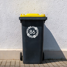 Personalised Wheelie Bin Number Sticker – Waterproof Custom Bin Number Label