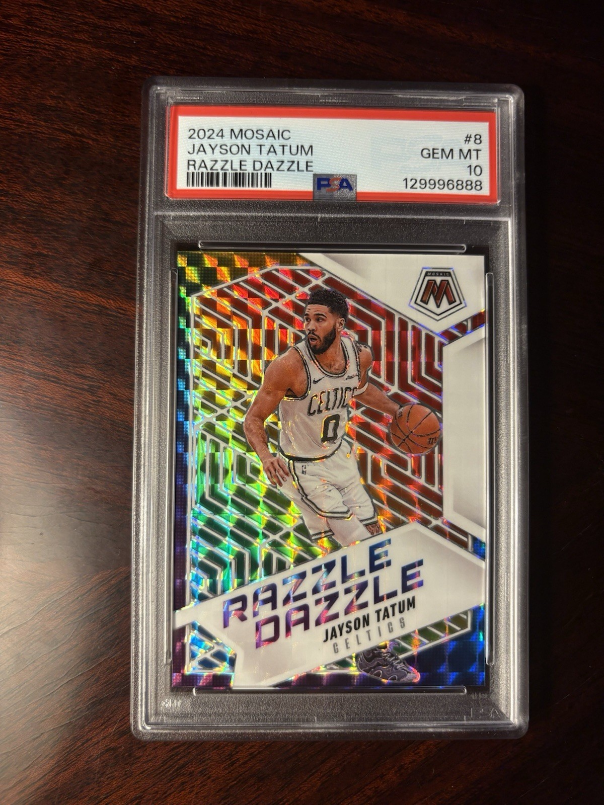 2024 Panini Mosaic Jayson Tatum Razzle Dazzle #8 PSA 10 Case Hit Celtics