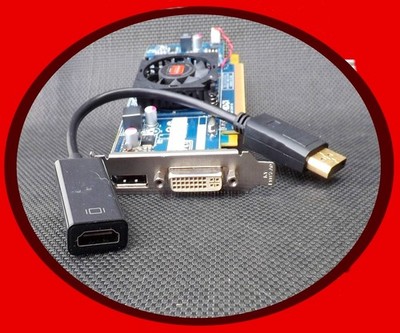 HDMI - DVI - DisplayPort Low Profile PCI-E 2.0 x16 Video Card DELL HP ALL SFF