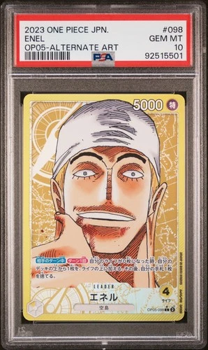 One Piece Japanese Enel OP05-098 Awakening of the New Era Alternate Art PSA 10