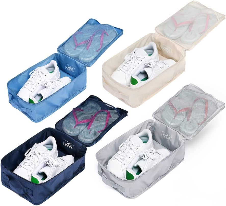 Bolsas de viaje impermeables para zapatos de doble capa pack de 4