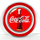 Coca Cola Wall Clock -Bottle, Red Round Quartz Vintage Tested