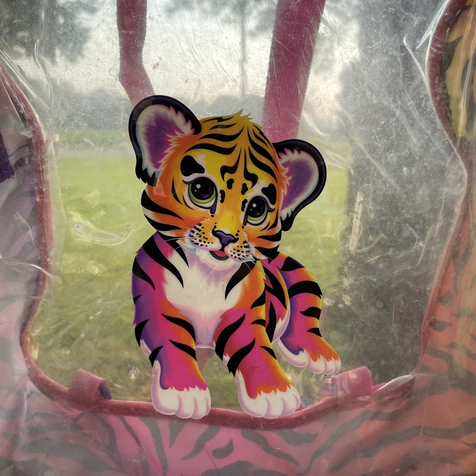 Mochila Lisa Frank de Colección Años 90 Transparente Vintage León Tigre 15x12x4 ¡RARA! Foto 2 de 4