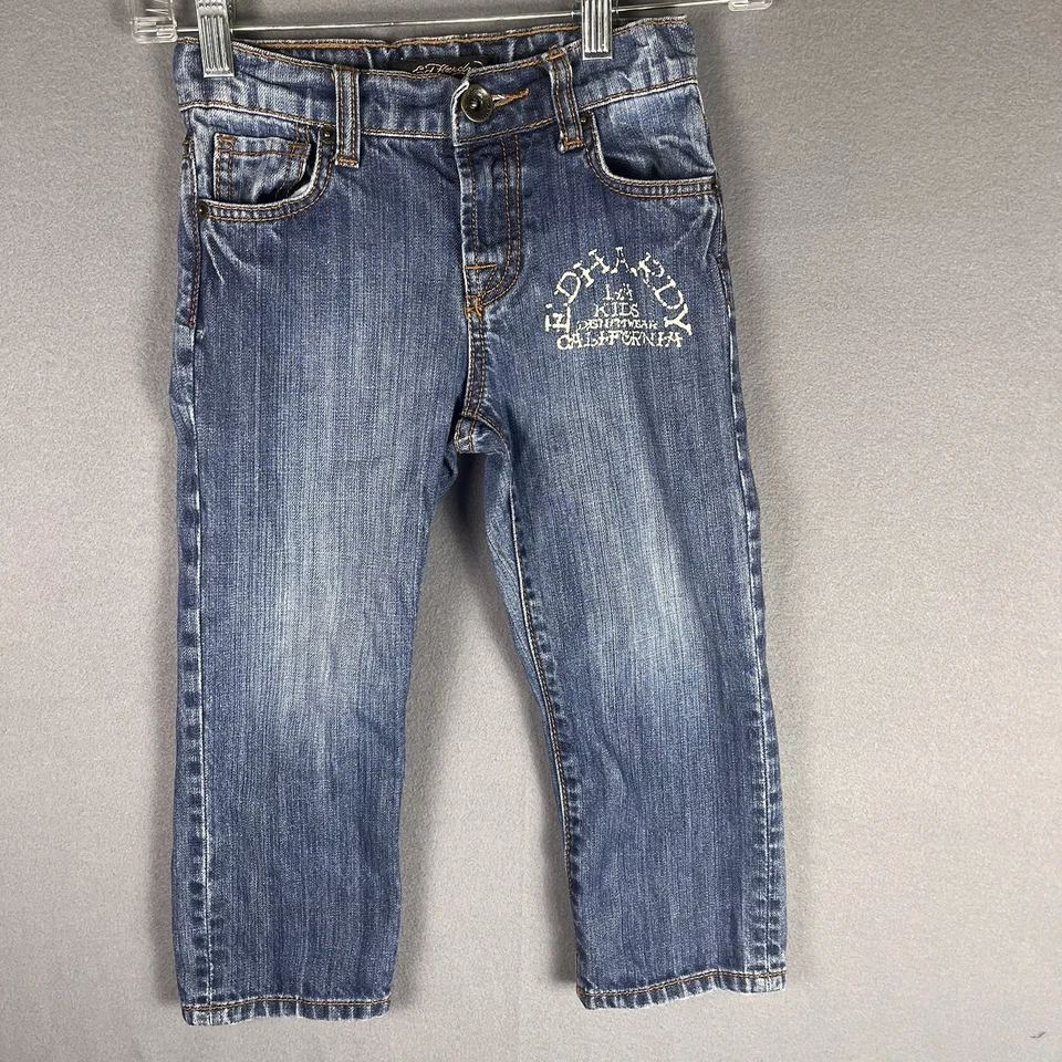 Ed Hardy Bootcut Jeans Tiger Embroidered Stretch Y2K Kids 4 - Image 4 of 4