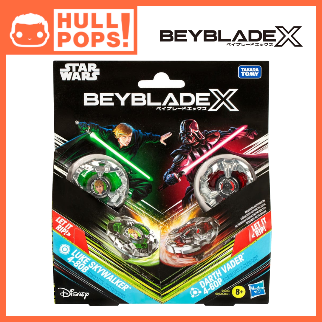 Beyblade X and Star Wars Collab Luke Skywalker 4-80B vs. Darth Vader 4-60B