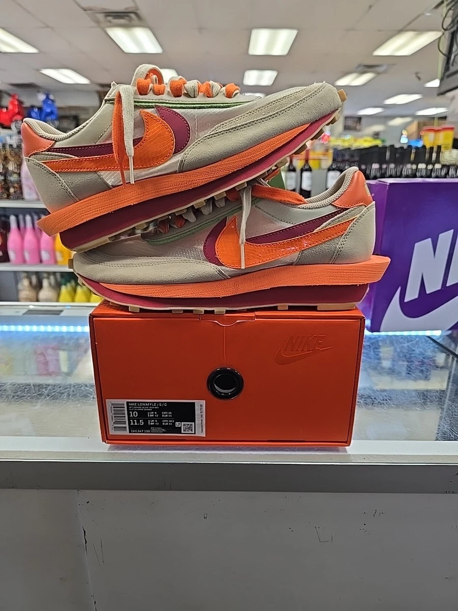 sacai x Clot x Nike LDWaffle Net Orange Blaze for Sale