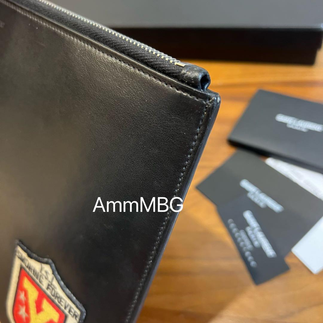 Saint Laurent Clutch Bag Black Genuine Leather Ysl Business Saint Laurent Clutch Bag Black Genuine Leather Ysl Business