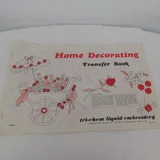Tri-Chem Liquid Embroidery Home Decorating Transfer Book 0665 Floral Sun Rainbow