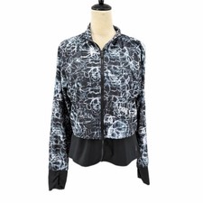 Spyder Active M Black White Print Layered Full Zip Long Sleeve Thumbhole Jacket