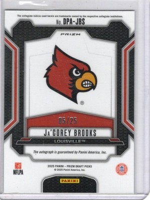 Ja'Corey Brooks 2025 Prizm Draft Picks Sensational Signatures Ja'Corey Brooks 2025 Prizm Draft Picks Sensational Signatures