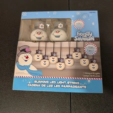 Frosty the Snowman Gemmy Set Of 8 Blinking LED Christmas String Lights