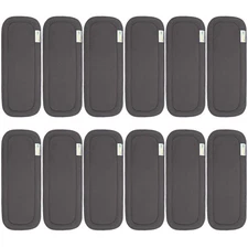 Wegreeco Reusable Soft 5 Layers 12 Pack Charcoal Inserts for Baby Cloth Diaper,H