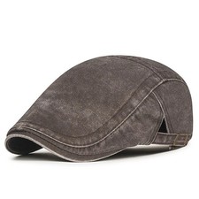 Brown Men Vintage Flat Cap Ivy Driver Hat Adjustable Casual Golf Newsboy Unisex