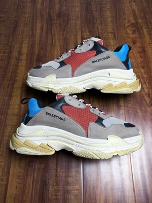 Balenciaga Triple S Chunky Blue Red Grey Black Mens Sneakers