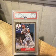 Mike Trout 2022 Topps, 1987 Topps Auto Gold /25, #87BA-MT, PSA Auto 10